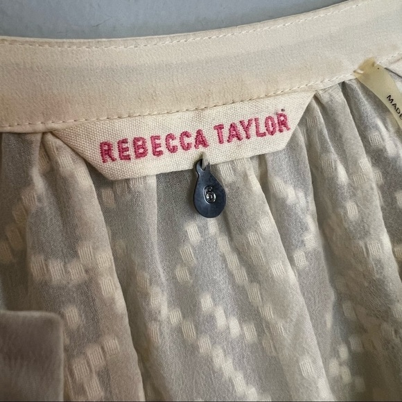 REBECCA TAYLOR SHEER CLIP DOT BLOUSE - Picture 7 of 9